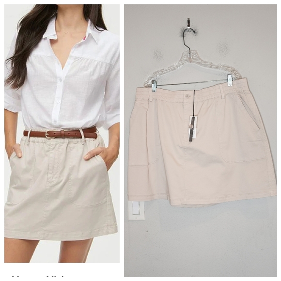 NWT Michael Stars Stretch Twill Beige Monroe Mini Skirt so plus size 2X - Picture 1 of 16
